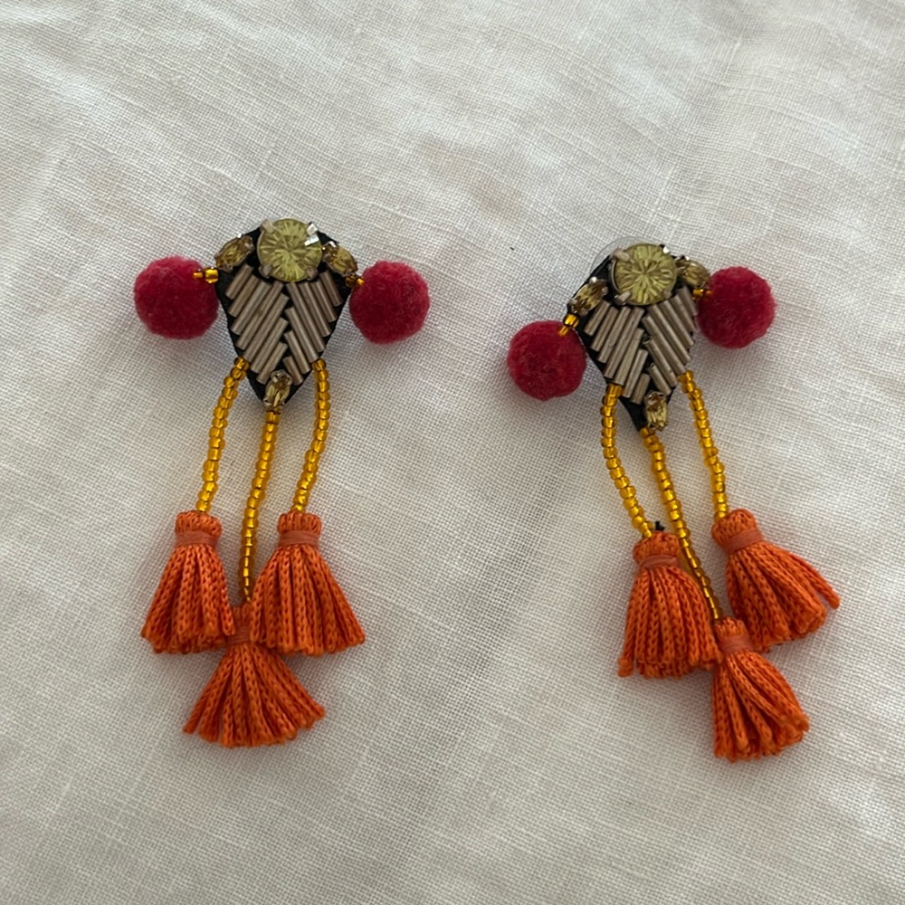Mignonne Gavigan Meredith earrings orange and pink